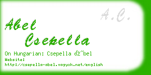 abel csepella business card